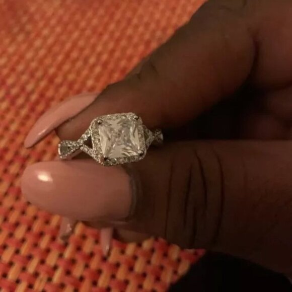 NEW Silver Engagement Ring Anniversary Cocktail - Picture 9 of 9